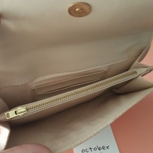 October Jaipur Nude Envelope Clutch BEIGE  NWT - Picture 2 of 3